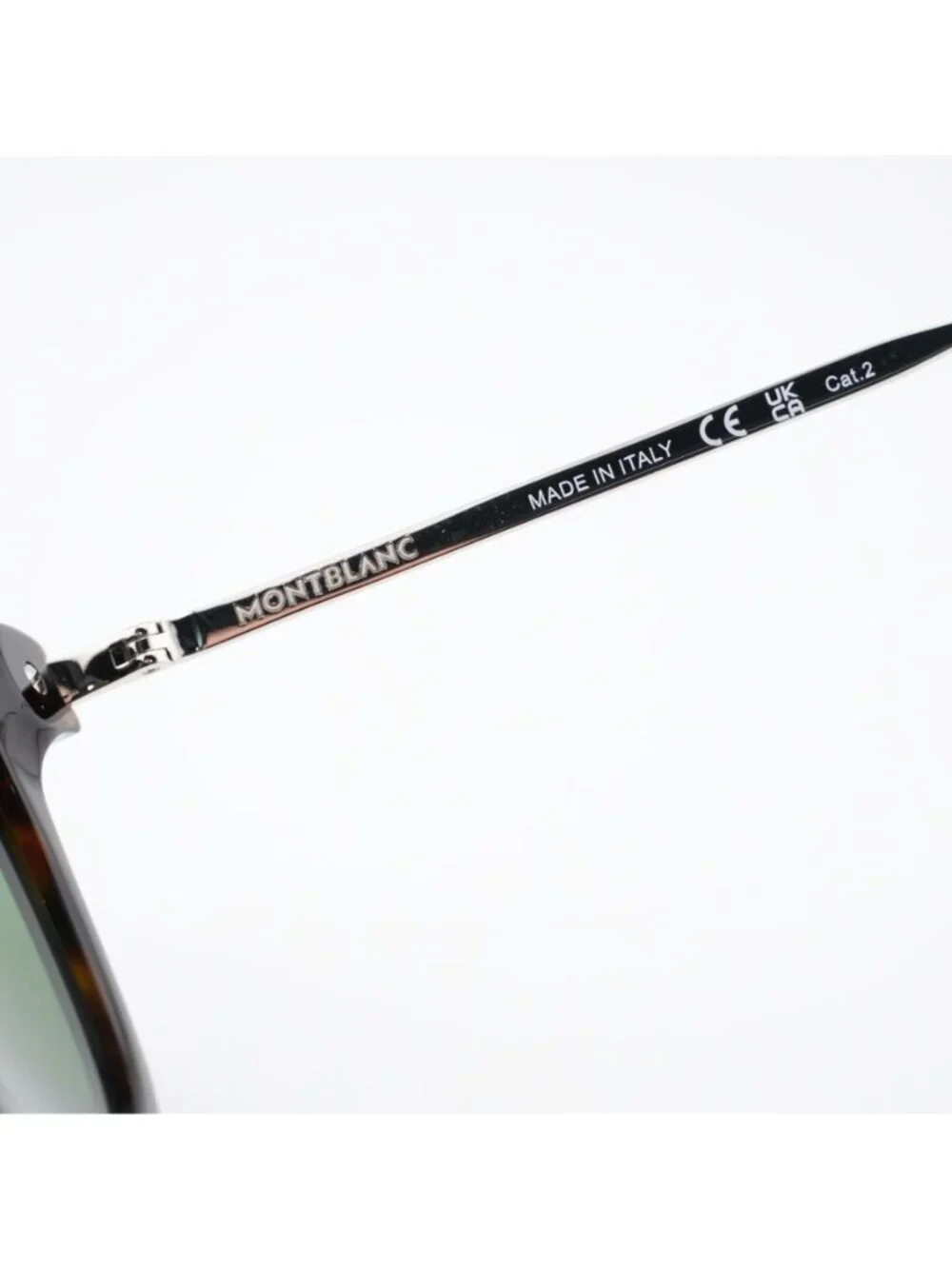 Montblanc MB0304SA 002 Sunglasses Havana Square Frame, Green Lenses